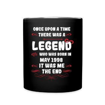 Once upon a time there was a legend. May 1998 Birthday - Full Colour Mug - black - Front