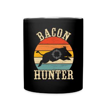 Chasseurs Chasse au sanglier - Mug uni - noir - Devant