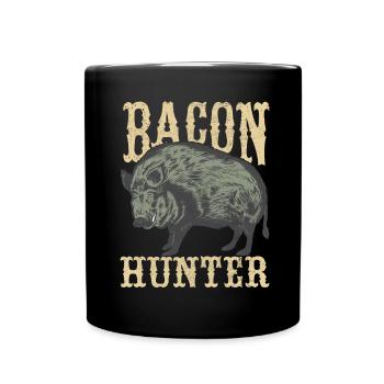Chasseurs Chasse au sanglier - Mug uni - noir - Devant