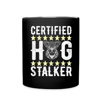 Chasseurs Chasse au sanglier - Mug uni - noir - Devant