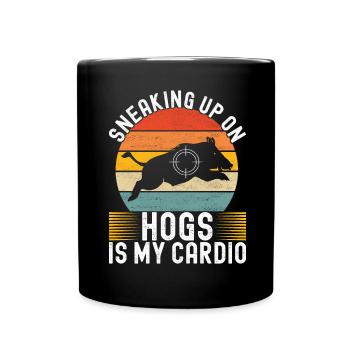 Chasseurs Chasse au sanglier - Mug uni - noir - Devant