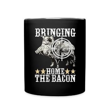 Wild Boar Hunting Hunter - Full Colour Mug - black - Front