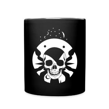 Horror Skull Skull Art Skull Gothic Heavy Metal - Full Colour Mug - black - Front
