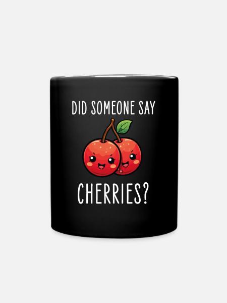 Cerises Kawaii - Mug uni - noir