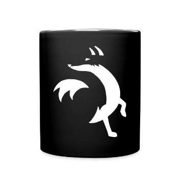 Skizze des weißen Fuchses - Tasse einfarbig - Schwarz - Vorne