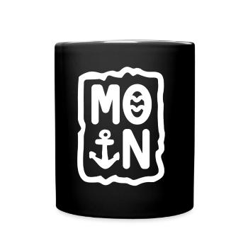 Moin (weiss) - Tasse einfarbig - Schwarz - Vorne