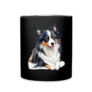 Border Collie - Tasse einfarbig - Schwarz - Vorne