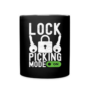 Schlüsseldienst Locksmith Dietrich - Tasse einfarbig - Schwarz - Vorne