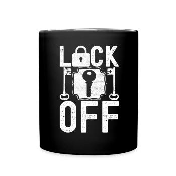 Schlüsseldienst Locksmith Dietrich - Tasse einfarbig - Schwarz - Vorne