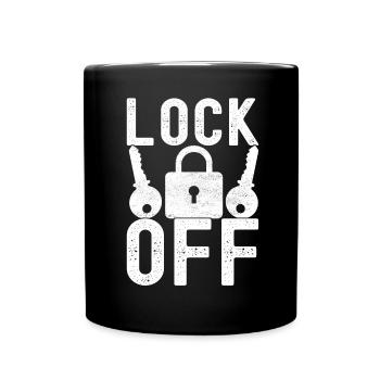 Schlüsseldienst Locksmith Dietrich - Tasse einfarbig - Schwarz - Vorne