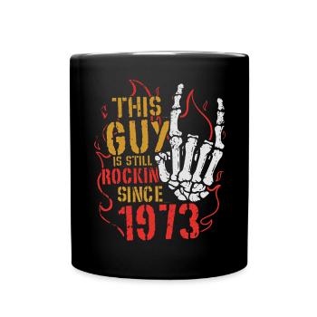 Dieser Kerl rockt seit 1973 Jahrgang Geburtstag - Tasse einfarbig - Schwarz - Vorne