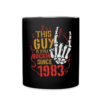 Ce mec est rock depuis l’anniversaire du millésime 1983 - Mug uni - noir - Devant