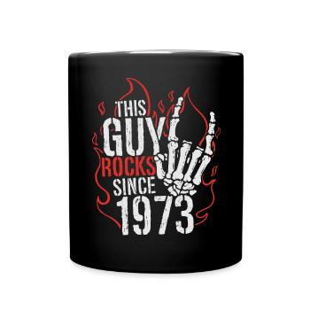 Dieser Kerl rockt seit 1973 Jahrgang Geburtstag - Tasse einfarbig - Schwarz - Vorne