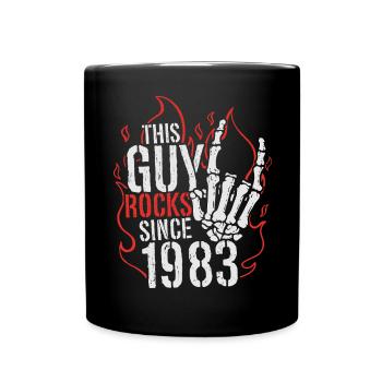 Ce mec est rock depuis l’anniversaire du millésime 1983 - Mug uni - noir - Devant