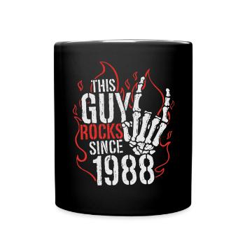 Ce mec est rock depuis l’anniversaire du millésime 1988 - Mug uni - noir - Devant