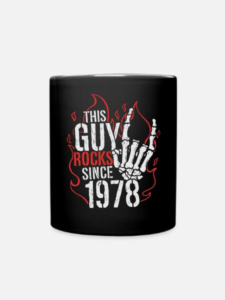 Dieser Kerl rockt seit 1978 Jahrgang Geburtstag - Tasse einfarbig - Schwarz