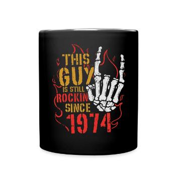 Dieser Kerl rockt seit 1974 Jahrgang Geburtstag - Tasse einfarbig - Schwarz - Vorne