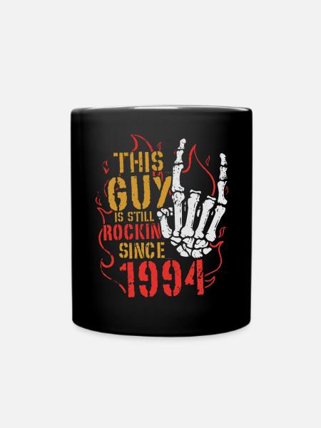 This guy has been rocking since 1994 vintage birthday - Full Colour Mug - black