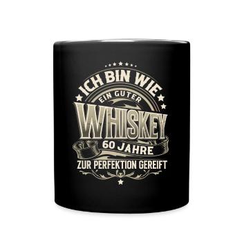 60.Geburtstag Whiskey Whisky - Tasse einfarbig - Schwarz - Vorne