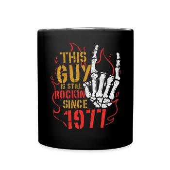 Ce gars est rock depuis l’anniversaire du millésime 1977 - Mug uni - noir - Devant