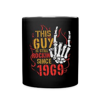 Ce mec fait du rock depuis l’anniversaire du millésime 1969 - Mug uni - noir - Devant