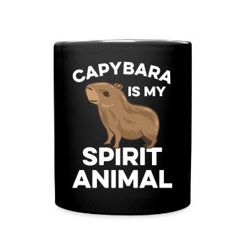Motif animalier du zoo de Capybara - Mug uni - noir - Devant