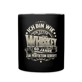 60.Geburtstag Whiskey Whisky - Tasse einfarbig - Schwarz - Vorne