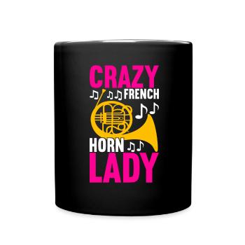 Horn Brass Instrument - Full Colour Mug - black - Front
