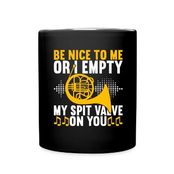 Horn Brass Instrument - Full Colour Mug - black - Front