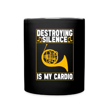 Horn Brass Instrument - Full Colour Mug - black - Front