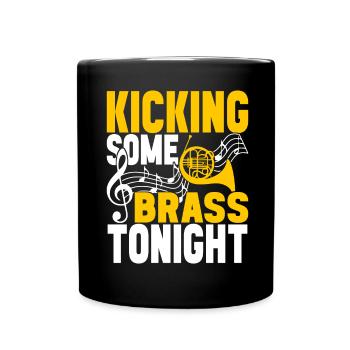 Horn Brass Instrument - Full Colour Mug - black - Front