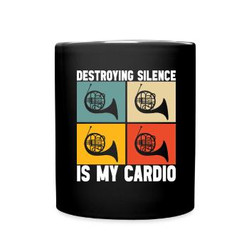 Horn Brass Instrument - Full Colour Mug - black - Front