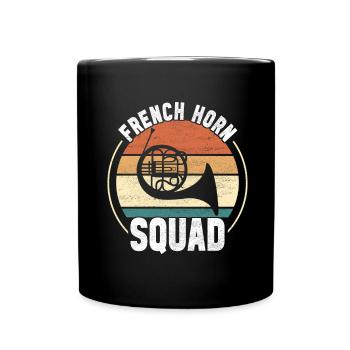 Horn Brass Instrument - Full Colour Mug - black - Front