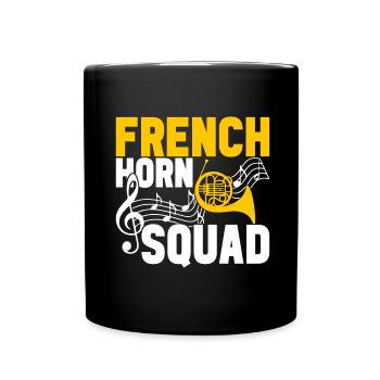 Horn Brass Instrument - Full Colour Mug - black - Front