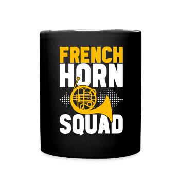 Horn Brass Instrument - Full Colour Mug - black - Front