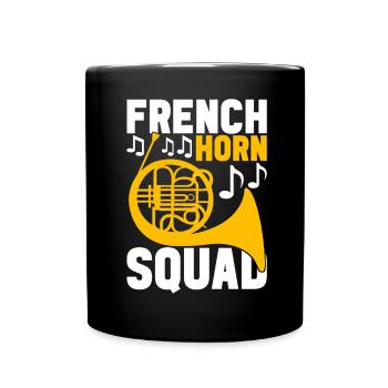Horn Brass Instrument - Full Colour Mug - black - Front