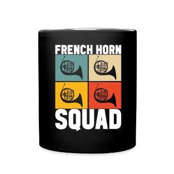 Horn Brass Instrument - Full Colour Mug - black - Front