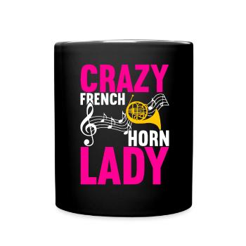 Horn Brass Instrument - Full Colour Mug - black - Front