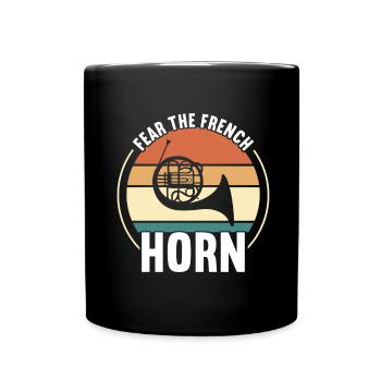 Horn Brass Instrument - Full Colour Mug - black - Front