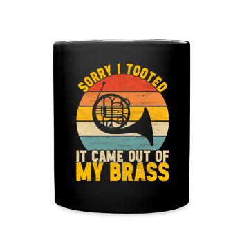 Horn Brass Instrument - Full Colour Mug - black - Front