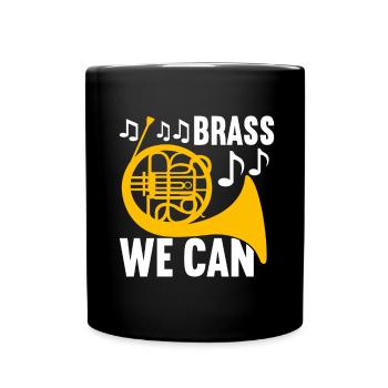 Horn Blechblasinstrument - Tasse einfarbig - Schwarz - Vorne