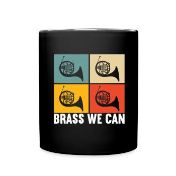 Horn Brass Instrument - Full Colour Mug - black - Front