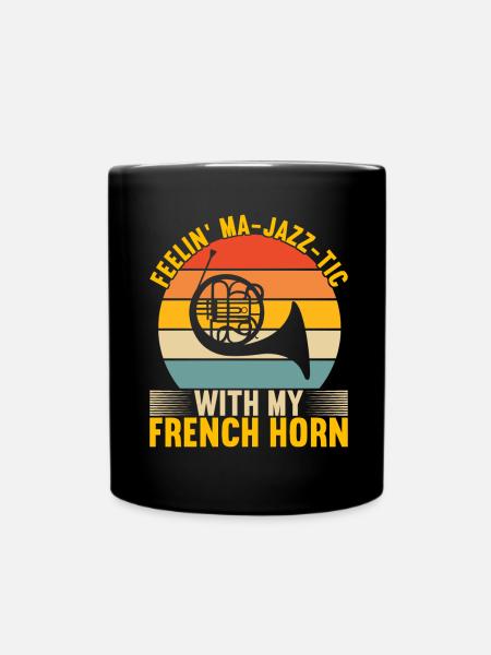 Horn Blechblasinstrument - Tasse einfarbig - Schwarz