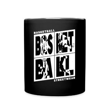 Basketball Basketballspieler Spieler Schwarz Weiß - Tasse einfarbig - Schwarz - Vorne
