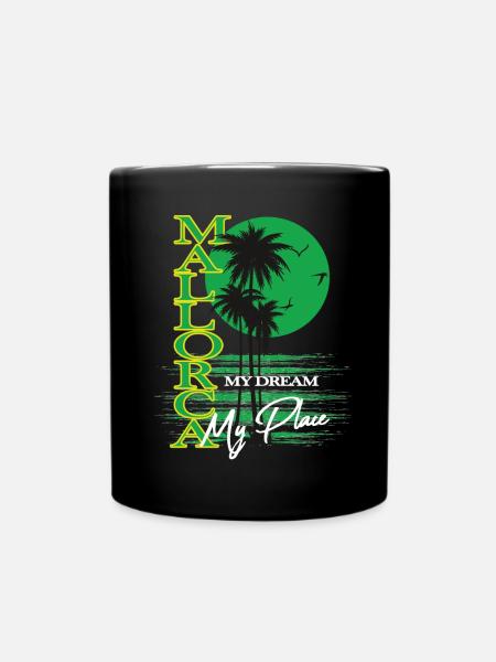 Malorca Palmen Retro-Traum - Tasse einfarbig - Schwarz