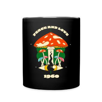 Graphique Champignon Psychédélique - Mug uni - noir - Devant
