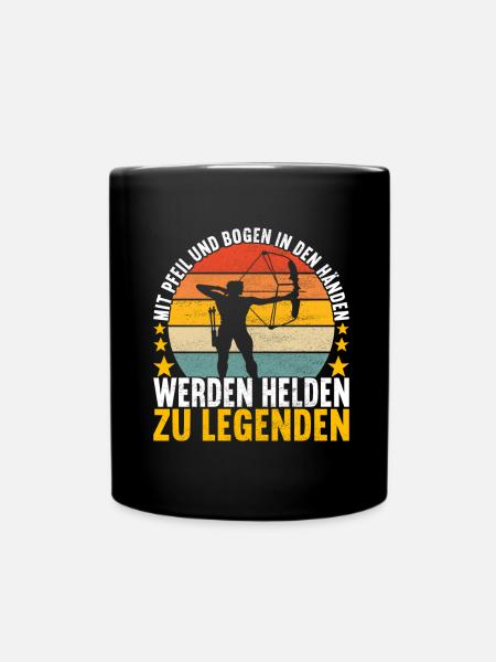 Bogenschießen Bogenschütze - Tasse einfarbig - Schwarz