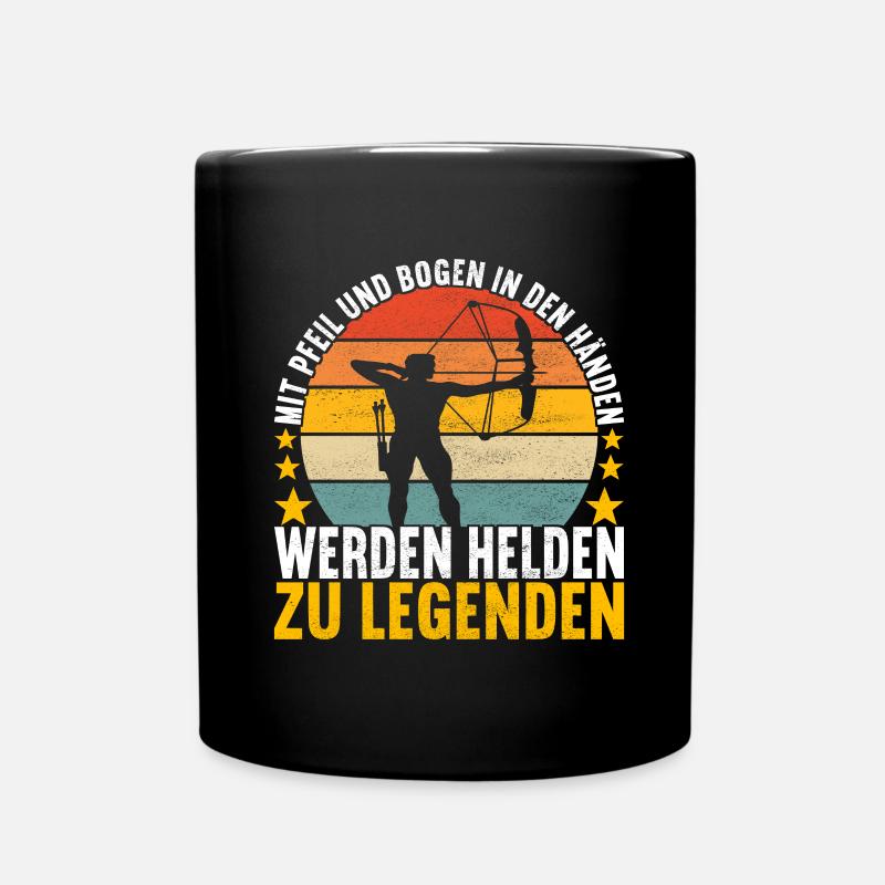 Bogenschießen Bogenschütze - Tasse einfarbig - Schwarz
