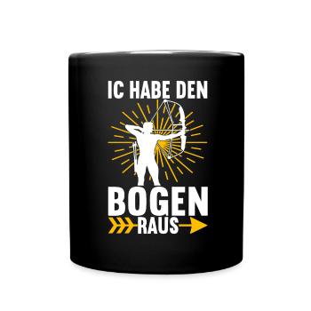 Bogenschießen Bogenschütze - Tasse einfarbig - Schwarz - Vorne