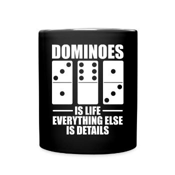 Domino Spiel Design - Tasse einfarbig - Schwarz - Vorne